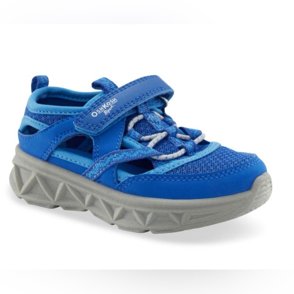 Oshkosh Blue & Gray Durable Boys Summer Sandals Velcro Enclosure Size 6T NWT